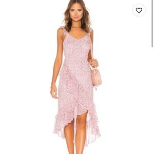 LoveShackFancy Pink Ruffle Maeve Dress in Rouge size 0